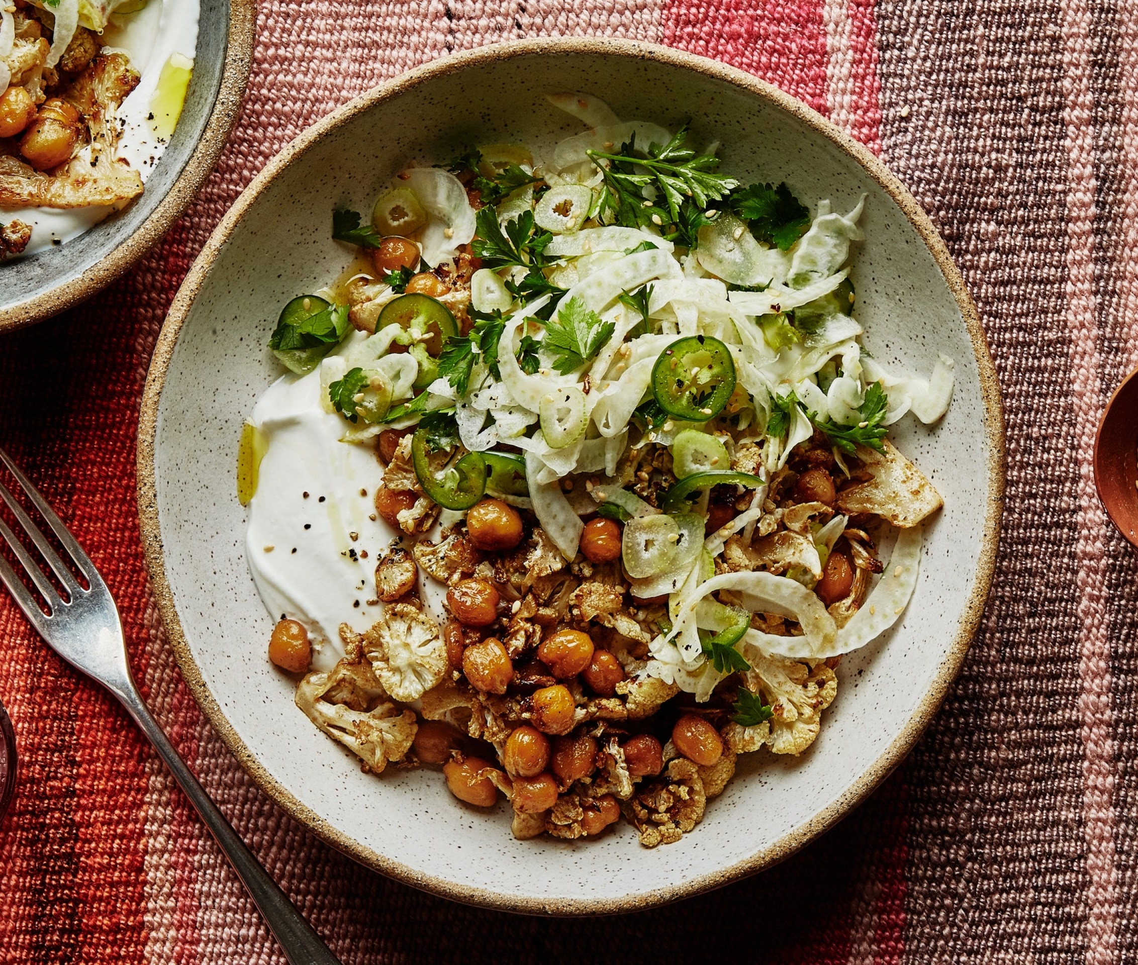Image of Warm Chickpea Bowls with Lemony Yogurt